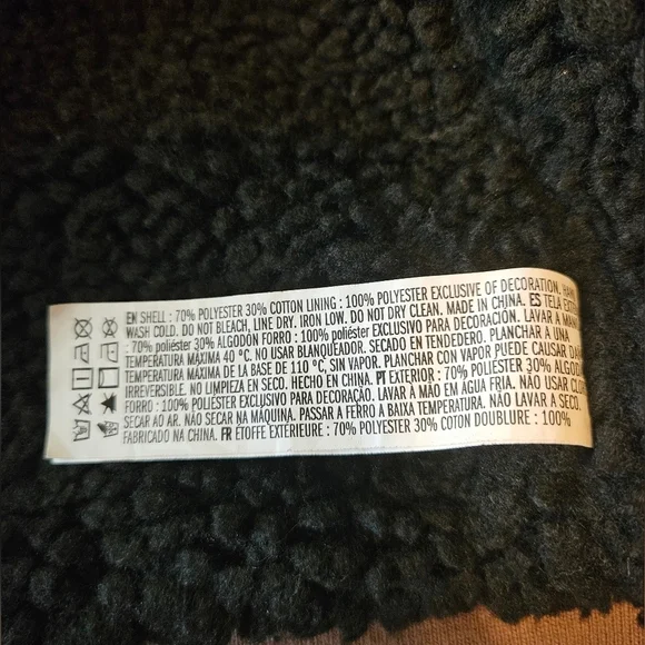 Forever 21 Paisley Print Zip-up Hoodie. size S  Brown and black  sherpa - Picture 15 of 16